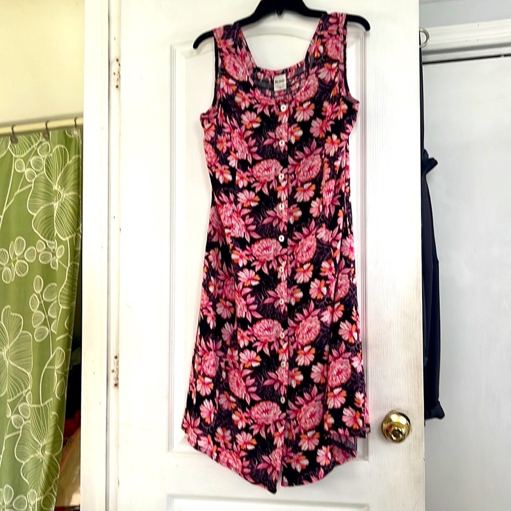 Blair Floral Button-Down Sundress - Pink and Black